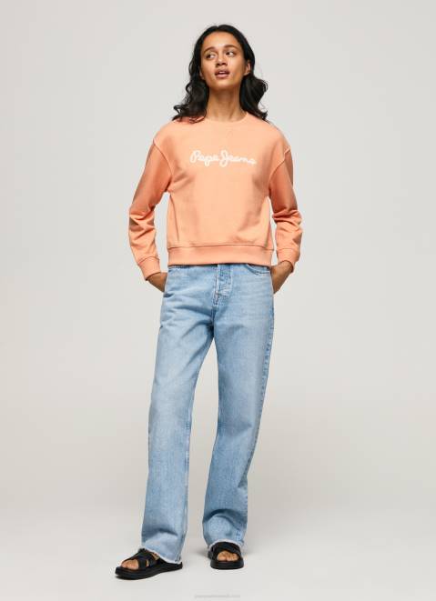 Pepe Jeans Logo Printed Jumper Women Peach Z22X274