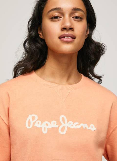 Pepe Jeans Logo Printed Jumper Women Peach Z22X274