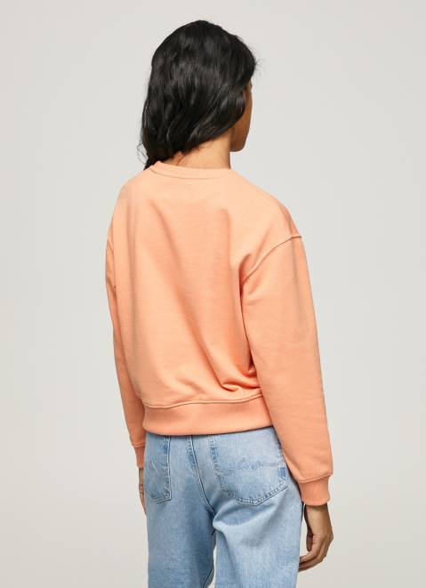 Pepe Jeans Logo Printed Jumper Women Peach Z22X274