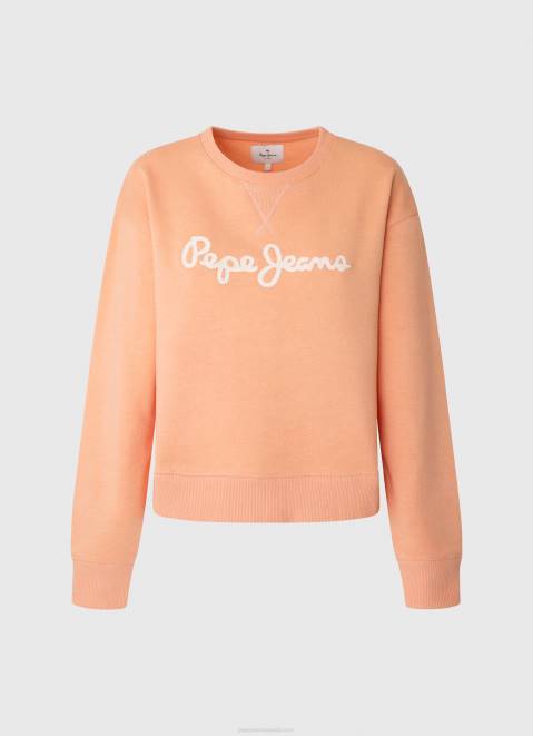 Pepe Jeans Logo Printed Jumper Women Peach Z22X274