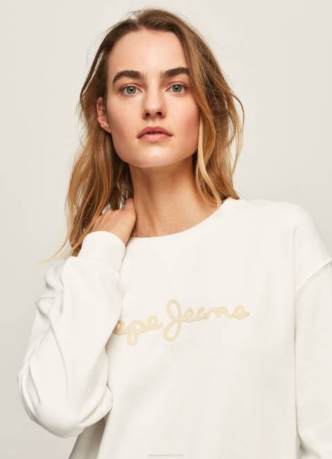 Pepe Jeans Logo Printed Jumper Women White Z22X286