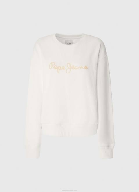 Pepe Jeans Logo Printed Jumper Women White Z22X286