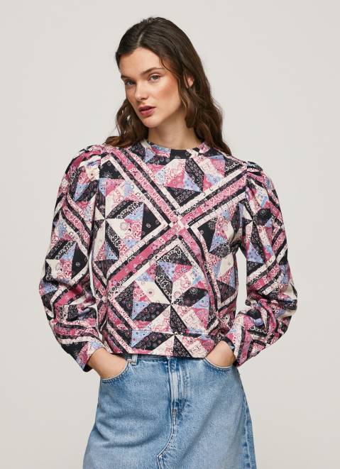 Pepe Jeans Patchwork Cotton Jumper Women Multi Z22X277