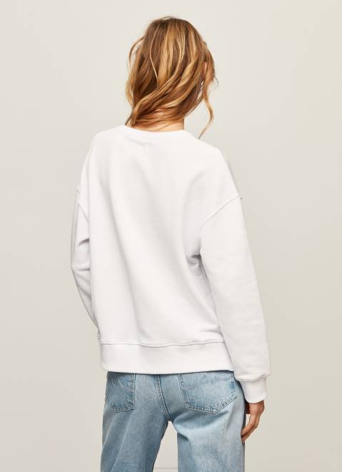 Pepe Jeans Union Jack Cotton Jumper Women White Z22X266
