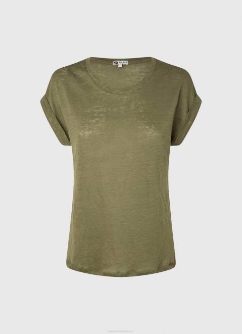 Pepe Jeans Armhole Sleeved Linen T-Shirt Women Range Z22X439