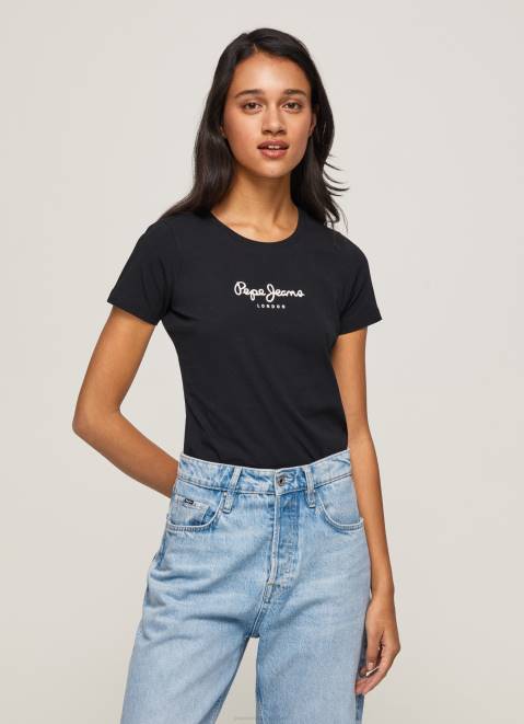 Pepe Jeans Basic Logo T-Shirt Women Black Z22X400