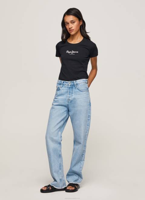 Pepe Jeans Basic Logo T-Shirt Women Black Z22X400