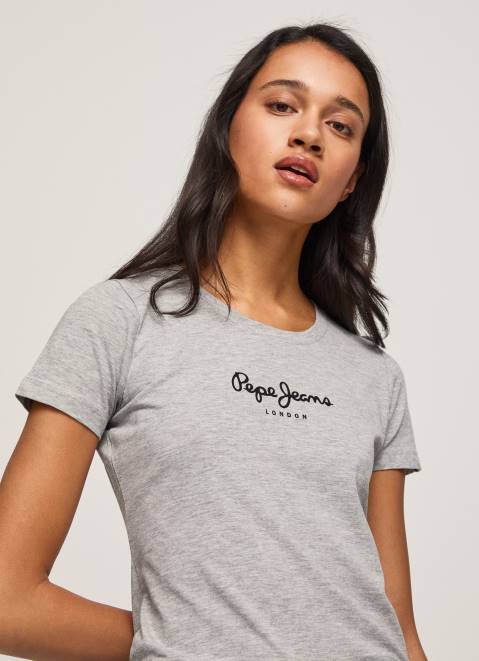 Pepe Jeans Basic Logo T-Shirt Women Grey Marl Z22X401