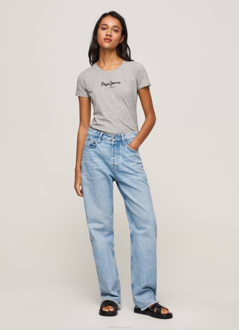 Pepe Jeans Basic Logo T-Shirt Women Grey Marl Z22X401