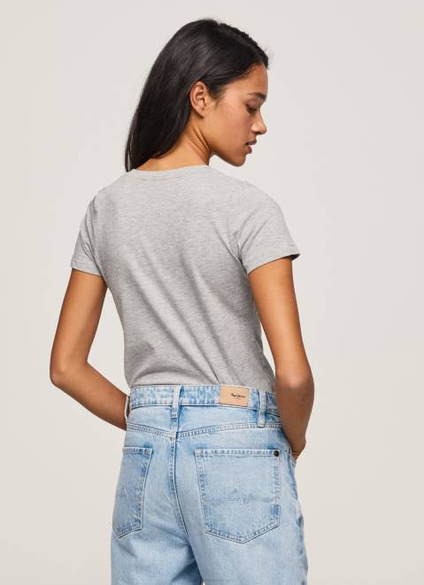 Pepe Jeans Basic Logo T-Shirt Women Grey Marl Z22X401