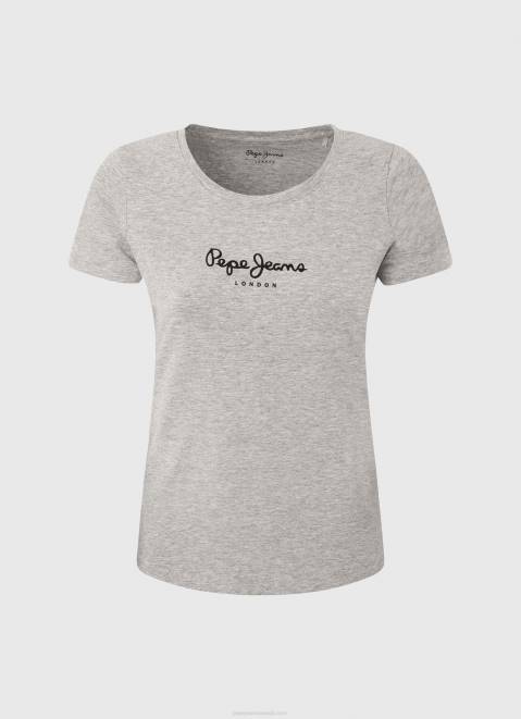 Pepe Jeans Basic Logo T-Shirt Women Grey Marl Z22X401