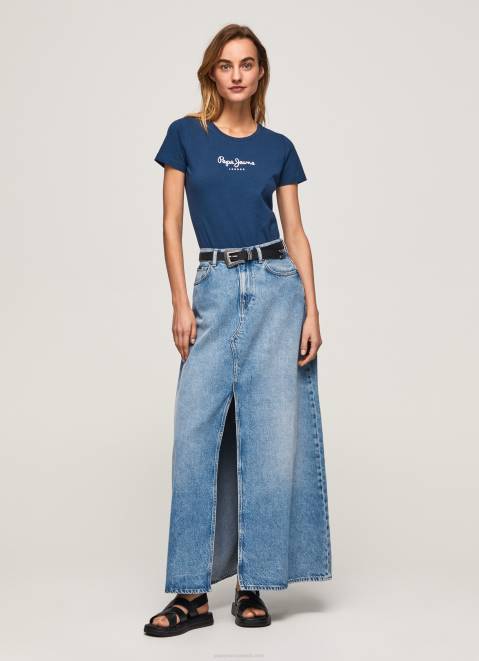 Pepe Jeans Basic Logo T-Shirt Women Navy Z22X470