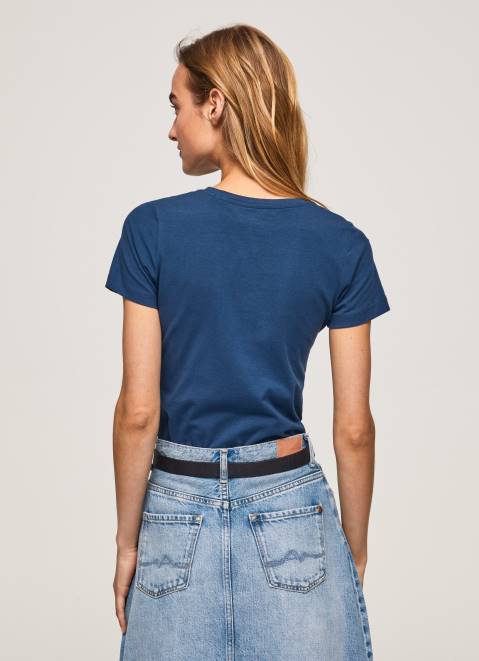 Pepe Jeans Basic Logo T-Shirt Women Navy Z22X470
