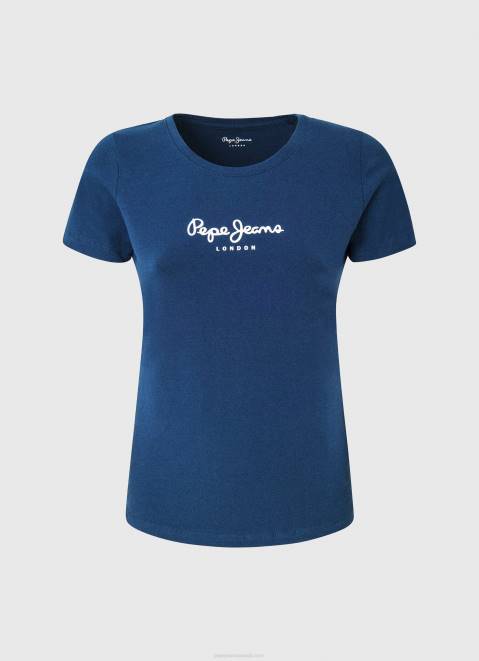 Pepe Jeans Basic Logo T-Shirt Women Navy Z22X470