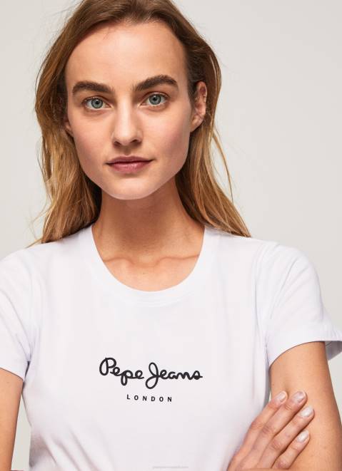 Pepe Jeans Basic Logo T-Shirt Women White Z22X416