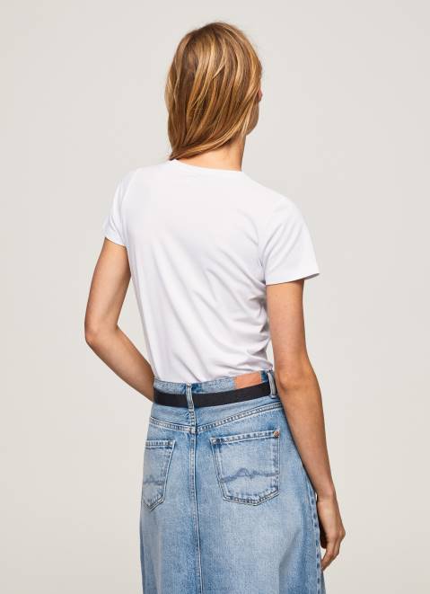 Pepe Jeans Basic Logo T-Shirt Women White Z22X416