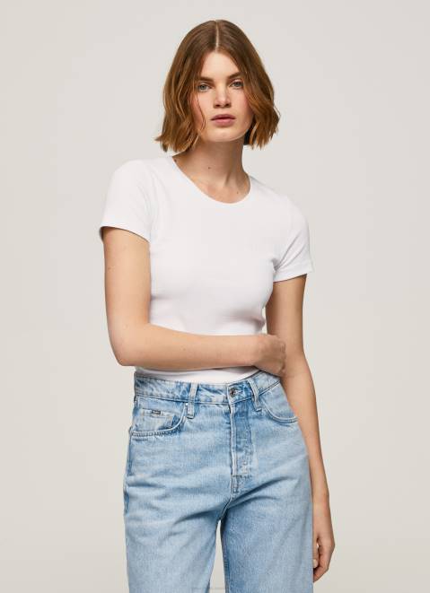 Pepe Jeans Cotton T-Shirt With Logo Women White Z22X404