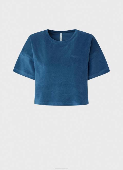 Pepe Jeans Cropped Fit Velvet T-Shirt Women Jarman Z22X461