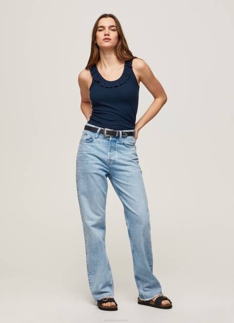 Pepe Jeans Frilled Neckline T-Shirt Women Dulwich Z22X441