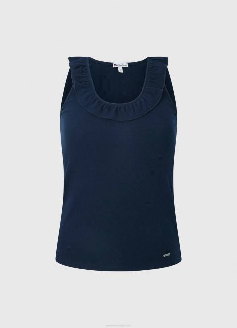 Pepe Jeans Frilled Neckline T-Shirt Women Dulwich Z22X441