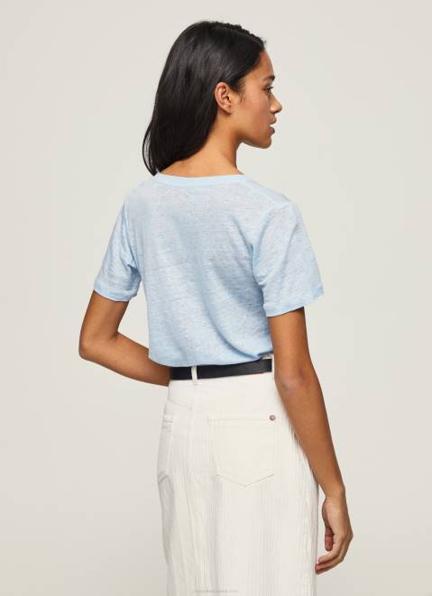 Pepe Jeans Linen V-Neck T-Shirt Women Bay Z22X466