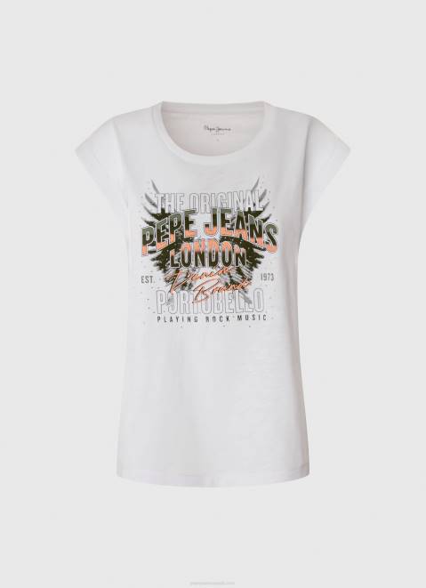 Pepe Jeans Logo Print T-Shirt Women White Z22X445