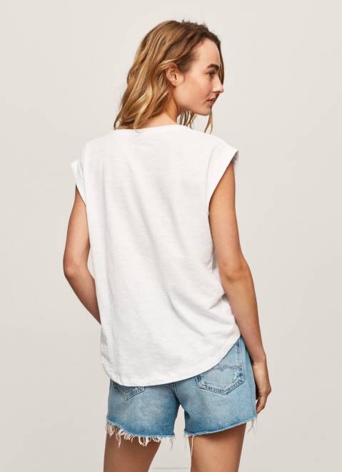 Pepe Jeans Logo Print T-Shirt Women White Z22X463