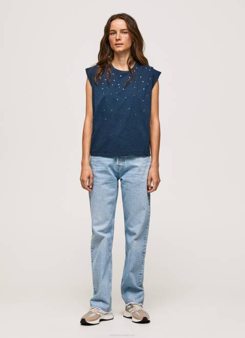Pepe Jeans Marbled Armhole-Sleeved T-Shirt Women Dulwich Z22X406