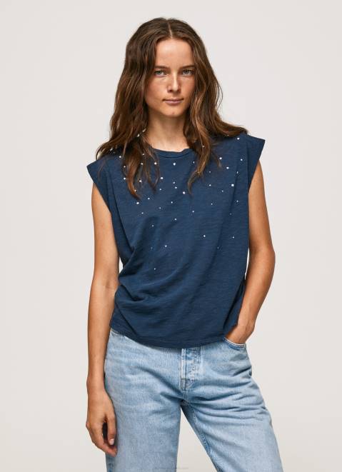 Pepe Jeans Marbled Armhole-Sleeved T-Shirt Women Dulwich Z22X406