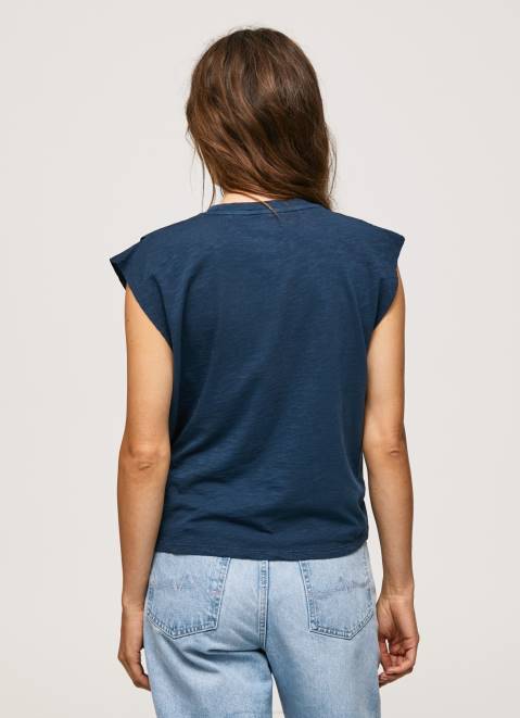 Pepe Jeans Marbled Armhole-Sleeved T-Shirt Women Dulwich Z22X406