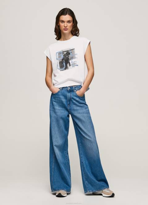 Pepe Jeans Photo Print T-Shirt Women White Z22X410