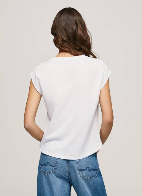 Pepe Jeans Photo Print T-Shirt Women White Z22X410