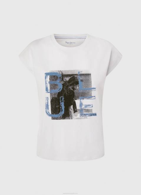 Pepe Jeans Photo Print T-Shirt Women White Z22X410