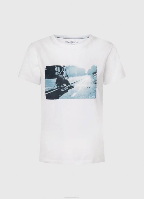 Pepe Jeans Photo Print T-Shirt Women White Z22X429