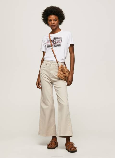 Pepe Jeans Photo Print T-Shirt Women White Z22X432