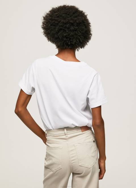 Pepe Jeans Photo Print T-Shirt Women White Z22X432