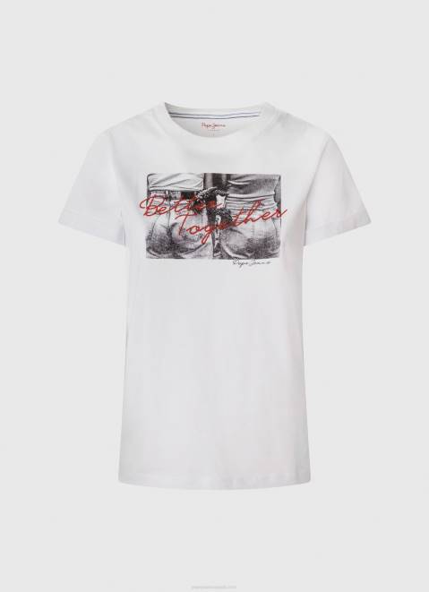 Pepe Jeans Photo Print T-Shirt Women White Z22X432