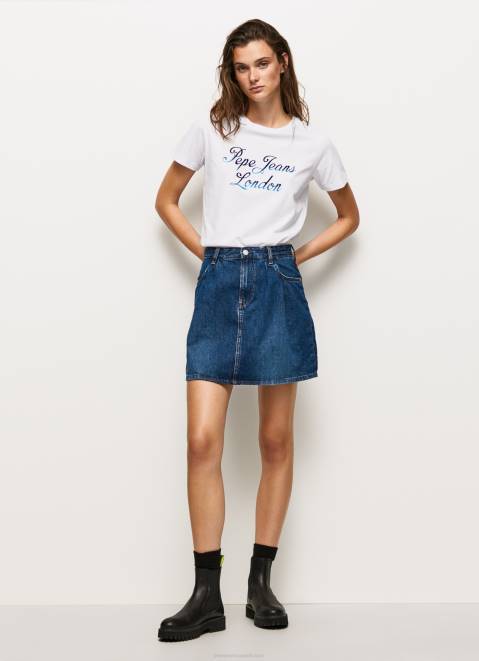 Pepe Jeans Printed Logo Cotton T-Shirt Women White Z22X411