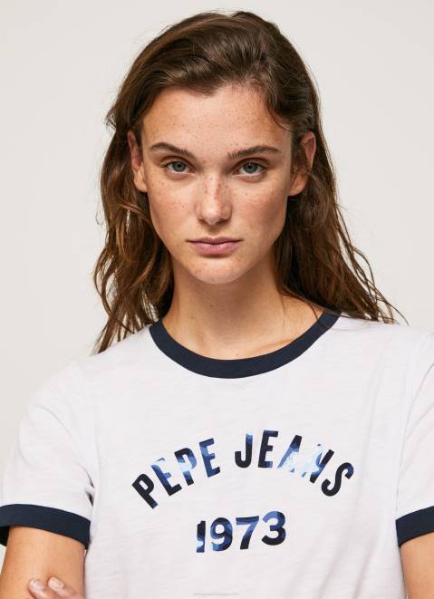 Pepe Jeans Printed Logo Cotton T-Shirt Women White Z22X424
