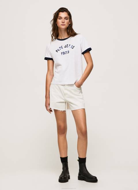 Pepe Jeans Printed Logo Cotton T-Shirt Women White Z22X424