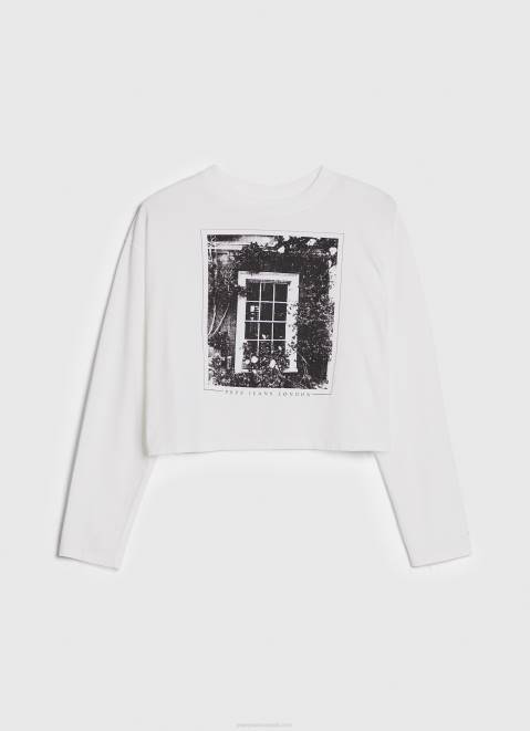Pepe Jeans Printed Long Sleeved T-Shirt Women White Z22X428