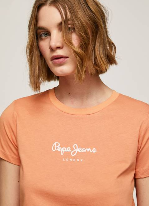 Pepe Jeans Printed T-Shirt Women Peach Z22X455