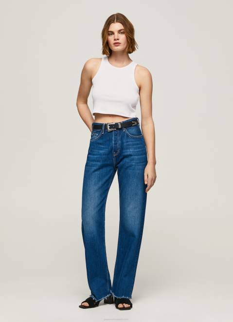 Pepe Jeans Ribbed Armhole Sleeved T-Shirt Women White Z22X423