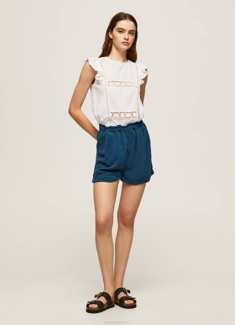 Pepe Jeans Shirt With Openwork Details Women White Z22X437