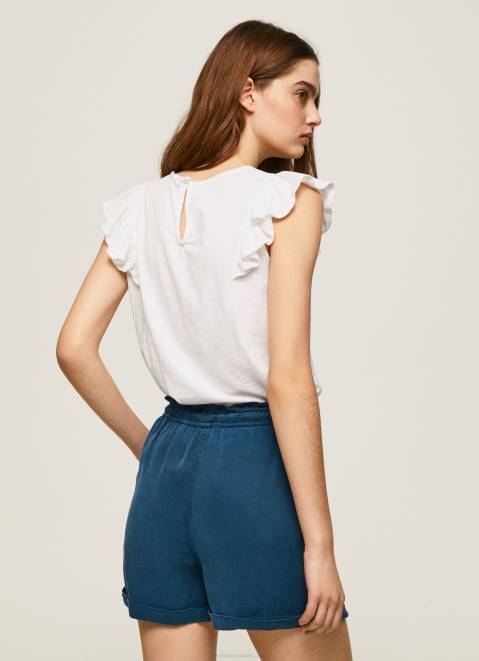 Pepe Jeans Shirt With Openwork Details Women White Z22X437