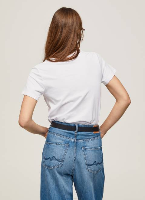 Pepe Jeans Short-Sleeved Cotton T-Shirt Women White Z22X420