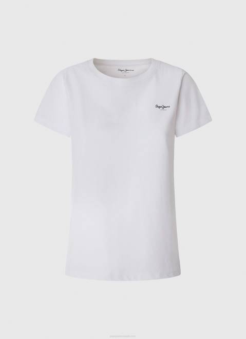 Pepe Jeans Short-Sleeved Cotton T-Shirt Women White Z22X420