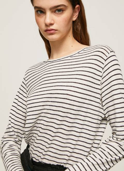 Pepe Jeans Striped Long Sleeved T-Shirt Women Dulwich Z22X436