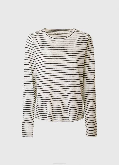 Pepe Jeans Striped Long Sleeved T-Shirt Women Dulwich Z22X436