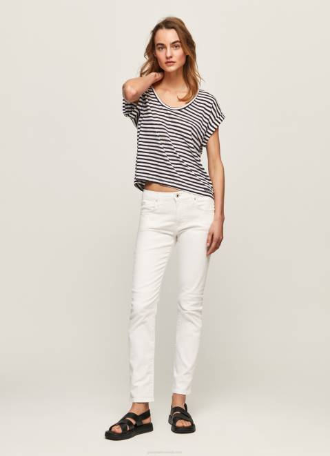Pepe Jeans Striped Print T-Shirt Women Dulwich Z22X458